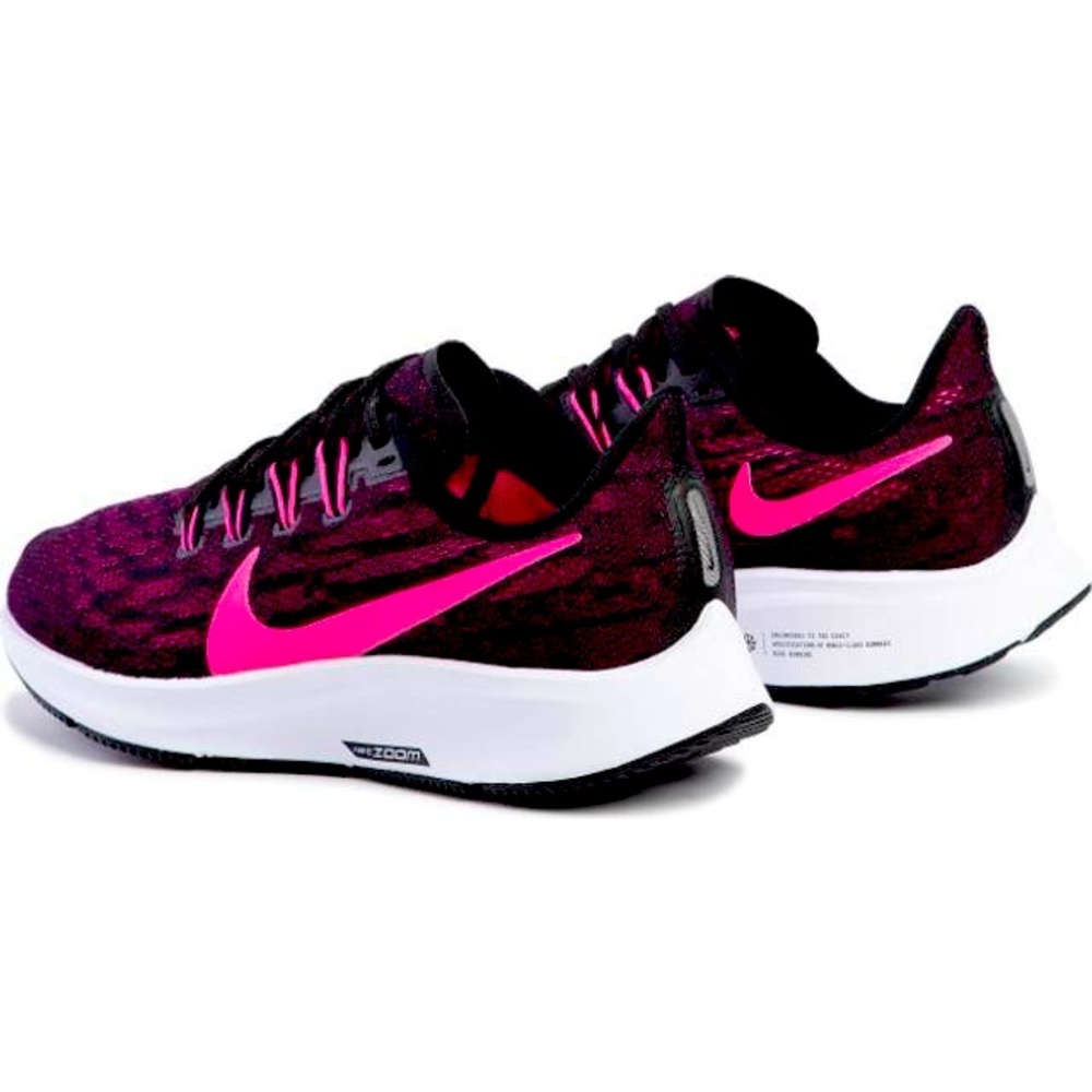 Womens Nike Zoom Pegasus 36 Running Shoes Black/Pink